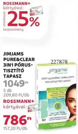 Rossmann Jimjams Pure&Clear 3in1 pórus-tisztító tapasz ajánlat