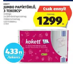 ALDI Kokett Jumbo Papírtörlő, 3 Tekercs ajánlat