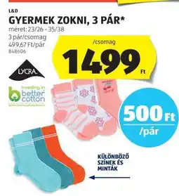 ALDI GYERMEK ZOKNI, 3 PÁR ajánlat