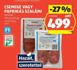 ALDI Csemege- vagy Paprikás Szalámi ajánlat