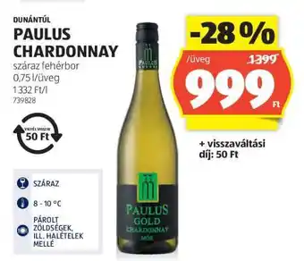 ALDI PAULUS CHARDONNAY ajánlat