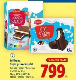 Lidl Milbona Tejes piskótaszelet ajánlat