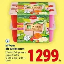 Lidl Milbona Bio túródesszert ajánlat