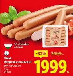 Lidl Pikok Roppanós sertésvirsli ajánlat