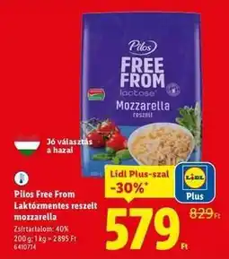 Lidl Pilos Free From Laktózmentes reszelt mozzarella ajánlat