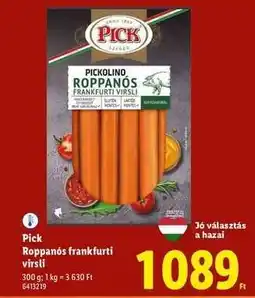 Lidl Pick Roppanós frankfurti virsli ajánlat