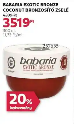 Rossmann Babaria Exotic Bronze Coconut bronzosító zselé ajánlat