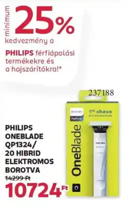 Rossmann Philips OneBlade QP1324/ 20 hibrid elektromos borotva ajánlat
