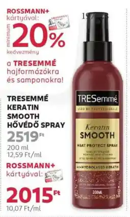 Rossmann Tresemmé Keratin Smooth hővédő spray ajánlat