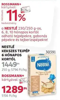 Rossmann Nestlé kekszes tejpép 6 hónapos kortól ajánlat