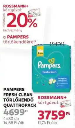 Rossmann Pampers Fresh Clean törlőkendő ajánlat