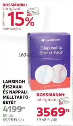 Rossmann Lansinoh éjszakai és nappali melltartó- betét ajánlat