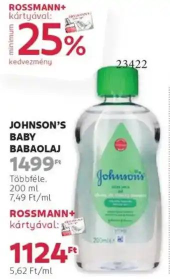 Rossmann Johnson's Baby babaolaj ajánlat