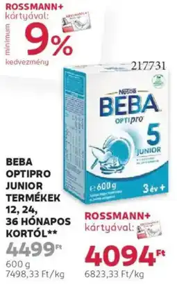 Rossmann Beba OptiPro Junior termékek 12, 24, 36 hónapos kortól ajánlat