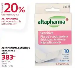 Rossmann Altapharma Sensitive sebtapasz ajánlat