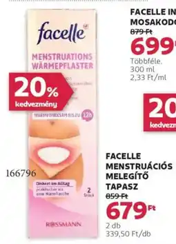 Rossmann Facelle Menstruációs melegítő tapasz ajánlat