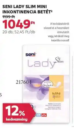 Rossmann Seni Lady Slim Mini inkontinencia betét ajánlat