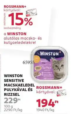 Rossmann Winston Sensitive Macskaeledel pulykával és rizzsel ajánlat