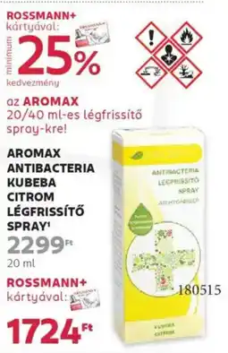 Rossmann Aromax Antibacteria Kubeba citrom légfrissítő spray ajánlat