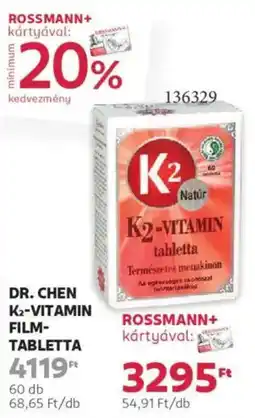 Rossmann Dr. Chen K₂-Vitamin film- tabletta ajánlat