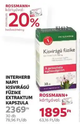 Rossmann Interherb NAPI1 kisvirágú füzike extraktum kapszula ajánlat