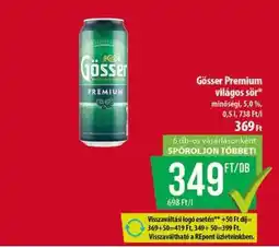 Coop GÖSSER Prémium világos sör ajánlat