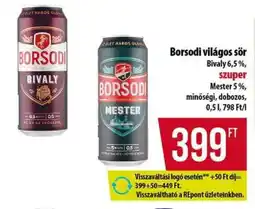 Coop BORSODI Világos sör ajánlat