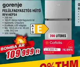 Expert Gorenje Felülfagyaszts Hűtő RF414EPS4 ajánlat
