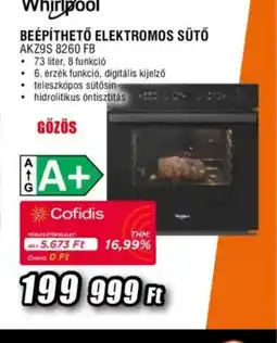 Expert Whirlpool Beépíthető Elektromos Sütő AKZ9S B260 FB ajánlat