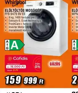 Expert Whirlpool Elöltöltős Mosgép FFB 9479 BV EE ajánlat