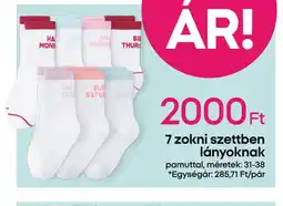 Pepco 7 zokni szettben lányoknak ajánlat