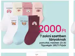 Pepco 7 zokni szettben lányoknak ajánlat