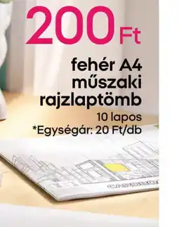 Pepco Fehér A4 műszaki rajzlaptömb ajánlat