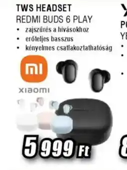 Expert Tws headset redmi buds 6 play ajánlat