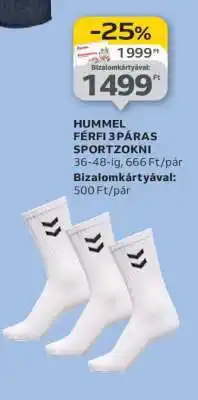 Auchan HUMMEL FÉRFI 3 PÁRAS SPORTZOKNI ajánlat