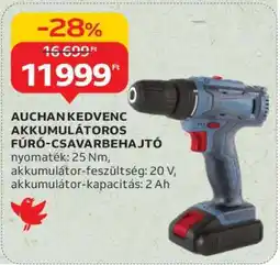 Auchan AUCHAN KEDVENC AKKUMULÁTOROS FÚRÓ-CSAVARBEHAJTÓ ajánlat