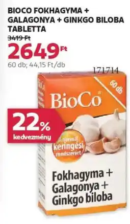 Rossmann BioCo Fokhagyma + Galagonya + Ginkgo biloba ajánlat