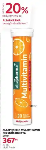 Rossmann Altapharma multivitamin pezsgőtabletta ajánlat