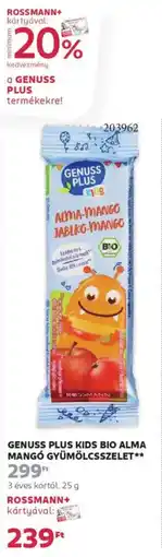 Rossmann Genuss Plus Kids Bio Alma mangó gyümölcsszelet ajánlat