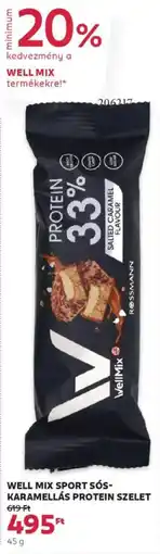 Rossmann Well Mix Sport Sós- karamellás protein szelet ajánlat