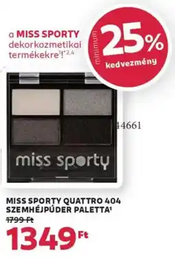Rossmann Miss Sporty Quattro 404 szemhéjpúder paletta ajánlat