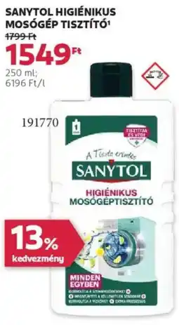 Rossmann Sanytol higiénikus mosógép tisztító ajánlat