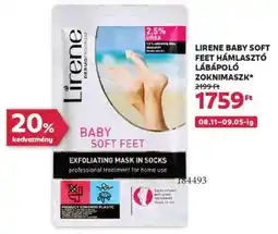 Rossmann Lirene Baby Soft Feet hámlasztó lábápoló zoknimaszk ajánlat
