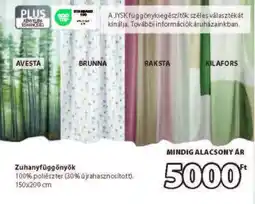 JYSK ZUHANYFÜGGÖNYÖK ajánlat