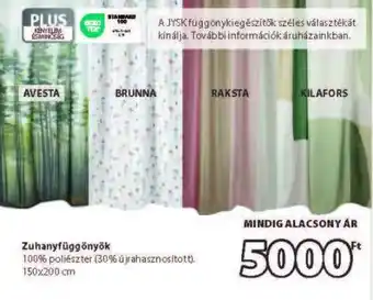 JYSK ZUHANYFÜGGÖNYÖK ajánlat