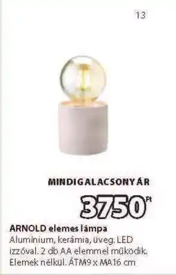 JYSK ARNOLD elemes lámpa ajánlat