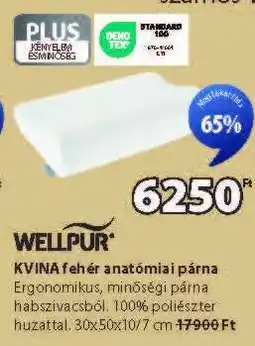 JYSK WELLPUR KVINA fehér anatómiai párna ajánlat