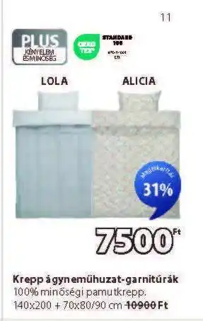 JYSK KREPP ÁGYNEMŰHUZAT-GARNITÚRÁK ajánlat