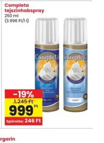 Interspar Completa tejszínhabspray ajánlat