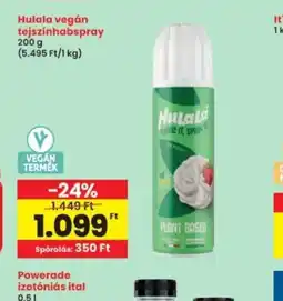 Interspar Hulala vegán tejszinhabspray ajánlat